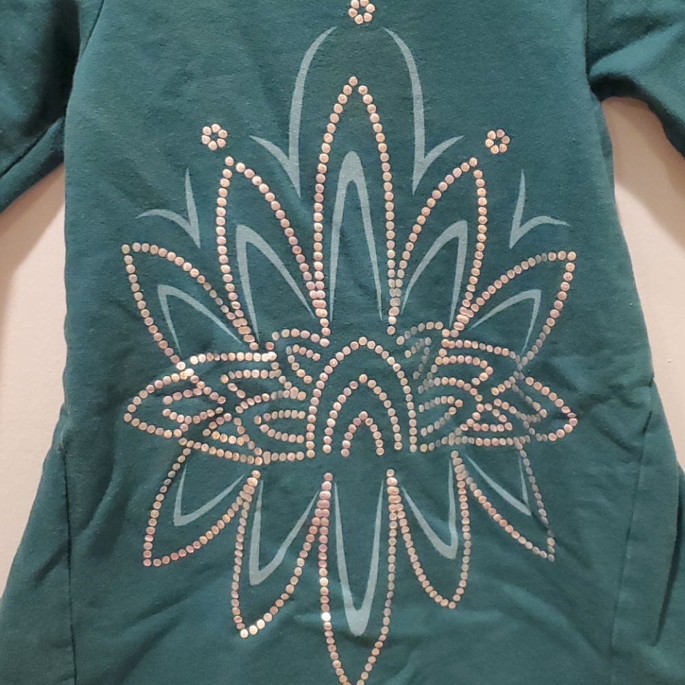 Tea Collection Green Jade and Silver Lotusblute Dress - Picture 4 of 10